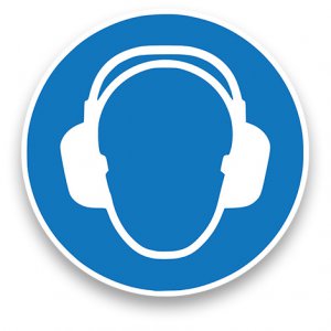 Icon-Grafik eines stilisierten Kopfes mit Gehörschutz